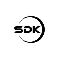 sdk lettera logo design nel illustrazione. vettore logo, calligrafia disegni per logo, manifesto, invito, eccetera.