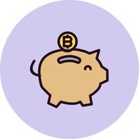 bitcoin porcellino banca vettore icona