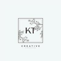 kt bellezza vettore iniziale logo arte, grafia logo di iniziale firma, nozze, moda, gioielliere, boutique, floreale e botanico con creativo modello per qualunque azienda o attività commerciale.
