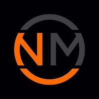 nm, mn, n, m lettere astratto logo monogramma vettore