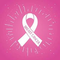 banner e nastro rosa, simbolo del mese mondiale della consapevolezza del cancro al seno vettore