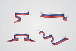 impostato di bandiera nastro con tavolozza colori di Russia per indipendenza giorno celebrazione decorazione vettore