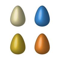 set di uova su sfondo bianco vettore