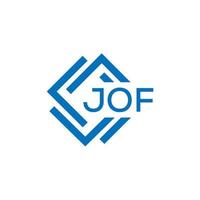 jof lettera design.jof lettera logo design su nero sfondo. jof creativo cerchio lettera logo concetto. jof lettera design. vettore