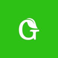 lettera g foglia verde natura logo vettore