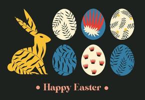 Pasqua uova impostato con diverso trame, modelli e colori. primavera vacanza. vettore illustrazione isolato su bianca sfondo.