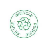 riciclare, riutilizzare, ridurre vettore icona