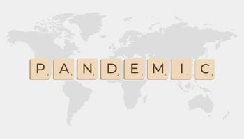pandemia scritto nel spagnolo nel lettere con mondo carta geografica nel grigio sfondo