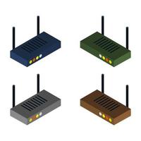 set router isometrico vettore