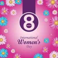 marzo 8 Da donna giorno design. Da donna giorno vettore concetto design per internazionale donna celebrazione con fiori sfondo. vettore illustrazione