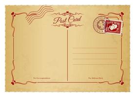 San Valentino giorno antico cartolina retrò affrancatura francobollo vettore