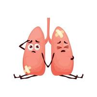 polmoni malato corpo personaggi, malato personaggi vettore
