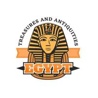 Egitto viaggio icona con Tutankhamon d'oro maschera vettore