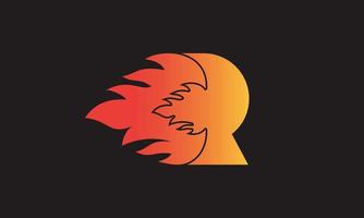 fiamma lettera r logo design vettore modello. bellissimo logotipo design per fuoco fiamme azienda marchio.