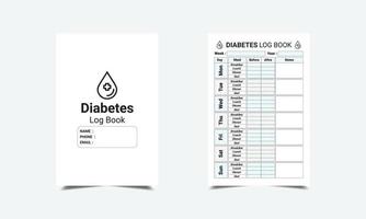 diabete log libro kdp interno, medico log libro e diabete inseguitore kdp interno vettore