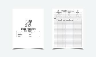 sangue pressione log libro interno, sangue pressione rivista e pulse inseguitore, sangue pressione giornale di bordo e pulse inseguitore vettore