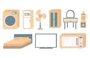 domestico mobilia per camere da letto, vivente camere e cucine. vettore