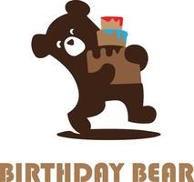 compleanno orso logo vettore file