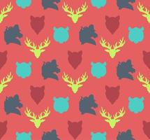 seamless pattern di fauna selvatica vettore