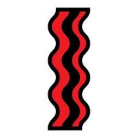 Bacon linea icona isolato su bianca sfondo. nero piatto magro icona su moderno schema stile. lineare simbolo e modificabile ictus. semplice e pixel Perfetto ictus vettore illustrazione