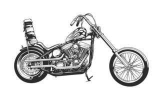 mannaia motociclo, il motore veicolo trasporto, vettore linea arte illustrazione