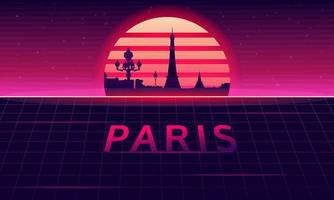 Parigi silhouette con tramonto sfondo vettore
