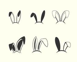 Pasqua coniglietto orecchie illustrazione collezione, mano disegnato orecchio illustrazione vettore