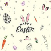 mano disegnato Pasqua sfondo con Pasqua uovo e floreale vettore