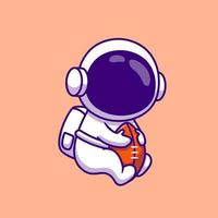 carino astronauta giocando Rugby palla cartone animato vettore icona illustrazione. scienza sport icona concetto isolato premio vettore. piatto cartone animato stile