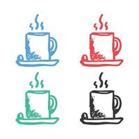 tè tazza icona, caffè tazza icona, tazza di caldo caffè logo, caffè vettore icone nel multiplo colori