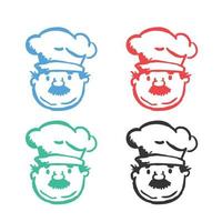 capocuoco cartone animato icona, cucina capocuoco cappello icona, capocuoco logo vettore icone nel multiplo colori