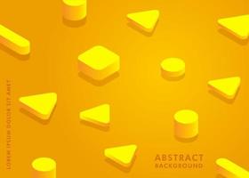 Fondo astratto geometrico 3D in colore giallo vettore