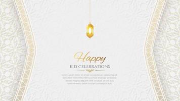 eid mubarak islamico elegante bianca lusso ornamentale sfondo con copia spazio per testo vettore