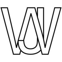 logo cartello wj jw icona Doppio lettere logotipo w j vettore
