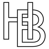 logo cartello hb bh icona nft interlacciato lettere B h vettore