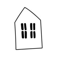 mano disegnato carino Casa con finestre. scarabocchio vettore illustrazione