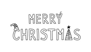 mano disegnato celebrazione lettering allegro Natale. scarabocchio vettore illustrazione