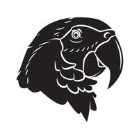 pappagallo testa nero vettore illustrazione