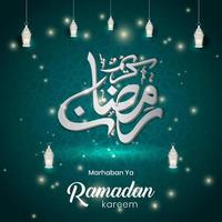 Ramadan Kareem disegno vettoriale islamico giorno santo. marhaban ya ramadan