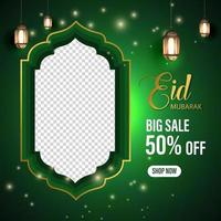 eid mubarak vendita banner pubblicitari sui social media vettore