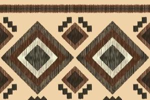 etnico ikat tessuto modello geometrico stile.africano ikat ricamo etnico orientale modello bianca Marrone crema sfondo. astratto, vettore, illustrazione. per trama, abbigliamento, avvolgimento, decorazione, tappeto. vettore