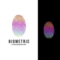 modello vettoriale biometrico dell'impronta digitale. illustrazione grafica del timbro del dito.