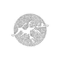 singolo Riccio uno linea disegno di bellissimo frondoso drago marino astratto arte. continuo linea disegnare grafico design vettore illustrazione di carino, trasparente animale per icona, simbolo, logo, manifesto parete arredamento