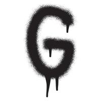 graffiti font alfabeto g con nero spray dipingere. vettore illustrazione.