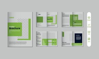 8 pagine aziendale moderno opuscolo e azienda profilo, rivista, portafoglio modello design vettore