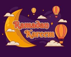 Ramadan kareem cartone animato illustrazione vettore
