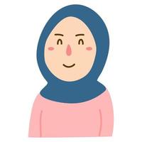 viso emozione hijab ragazza cartone animato personaggio vettore