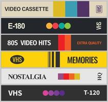 sei vhs cassetta coperture indietro lato vettore modello