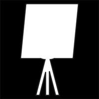 vettore, Immagine di del pittore tavola icona, nero e bianca colore, su nero sfondo vettore