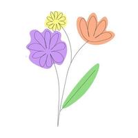 astratto fiori nel lineare stile. fiori uno linea disegno. vettore